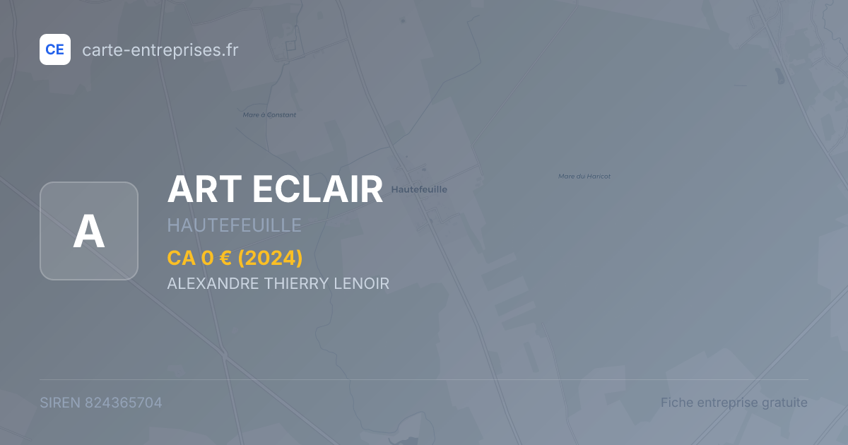 ART ECLAIR — 824365704 — fiche entreprise