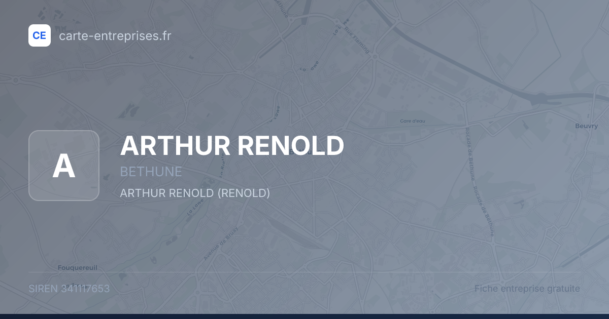 ARTHUR RENOLD — 341117653 — fiche entreprise