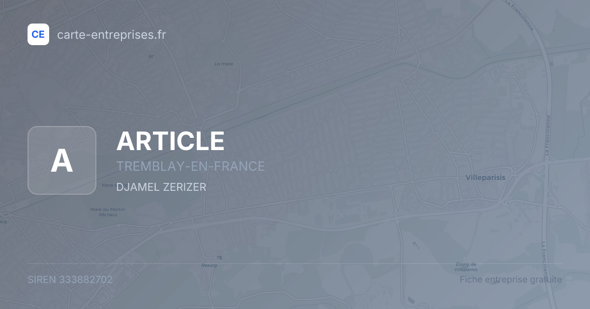 ARTICLE — 333882702 — fiche entreprise