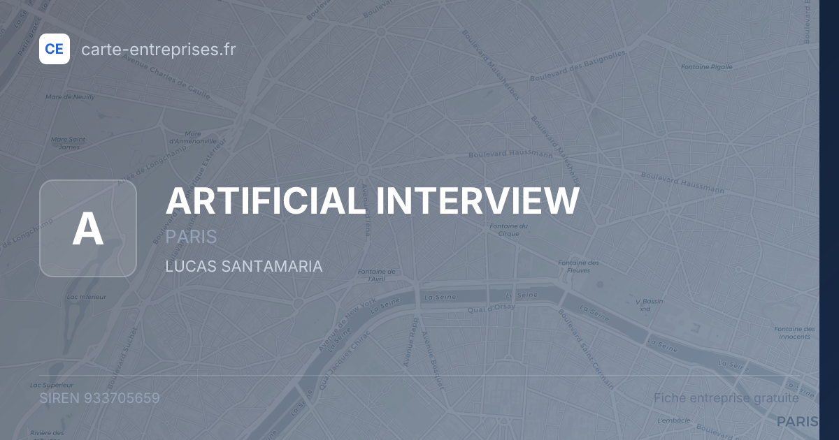 ARTIFICIAL INTERVIEW — 933705659 — fiche entreprise
