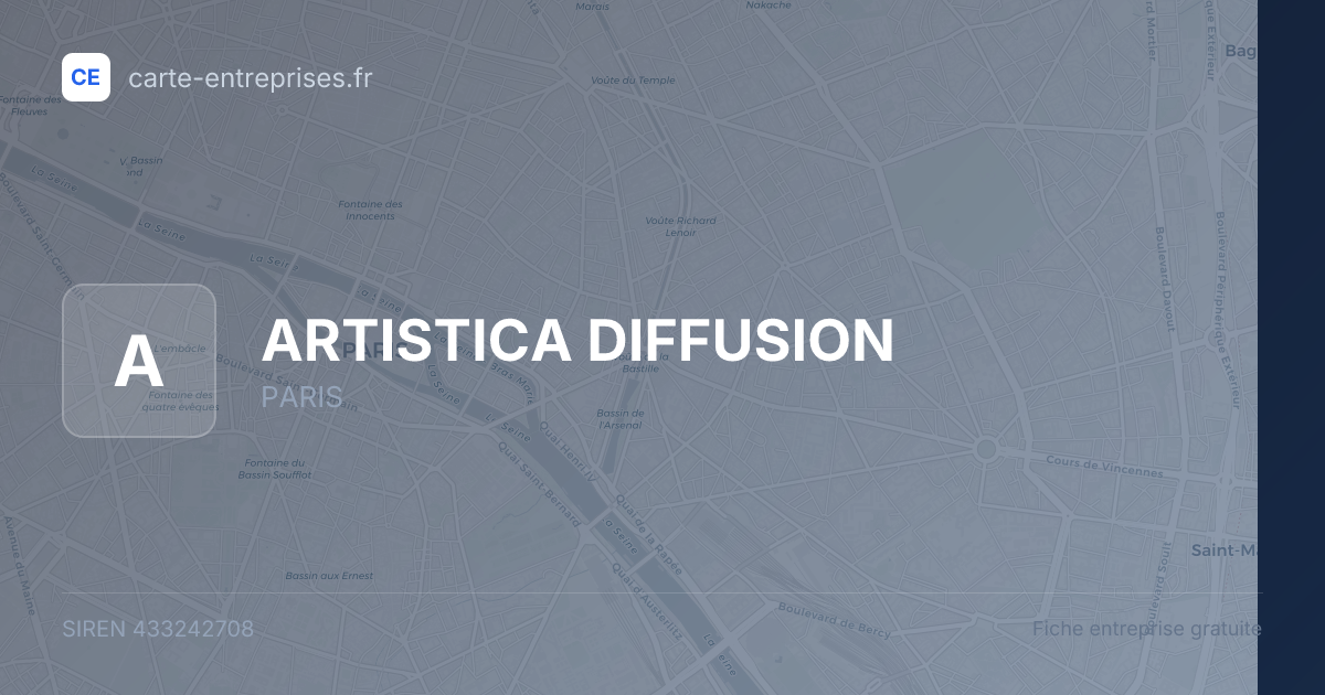 ARTISTICA DIFFUSION — 433242708 — fiche entreprise