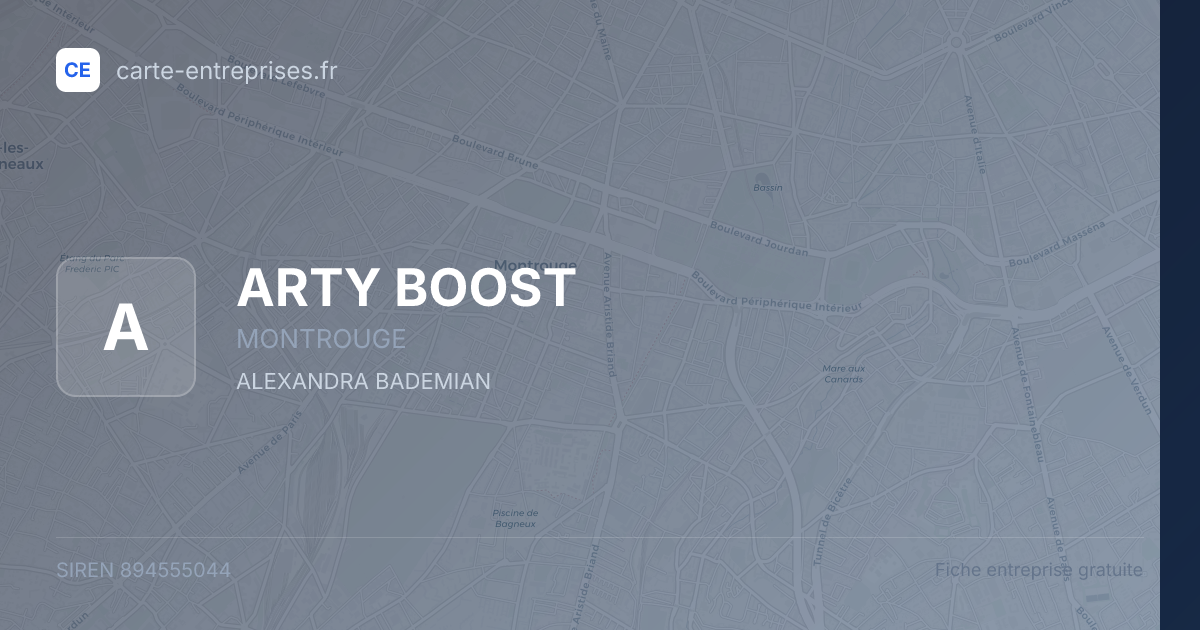 ARTY BOOST — 894555044 — fiche entreprise