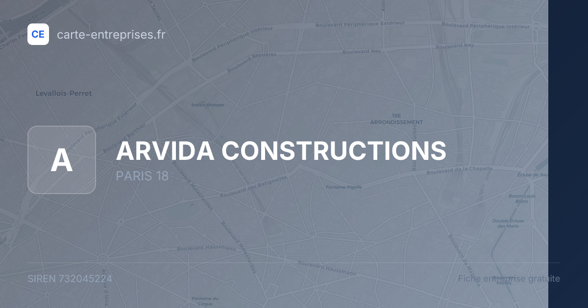 ARVIDA CONSTRUCTIONS — 732045224 — fiche entreprise
