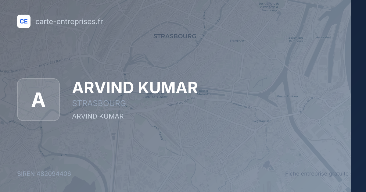 ARVIND KUMAR — 482094406 — fiche entreprise