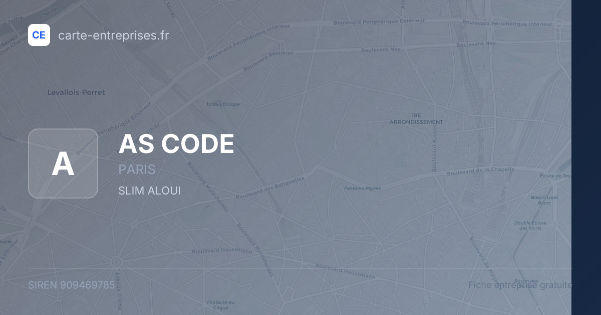 AS CODE — 909469785 — fiche entreprise