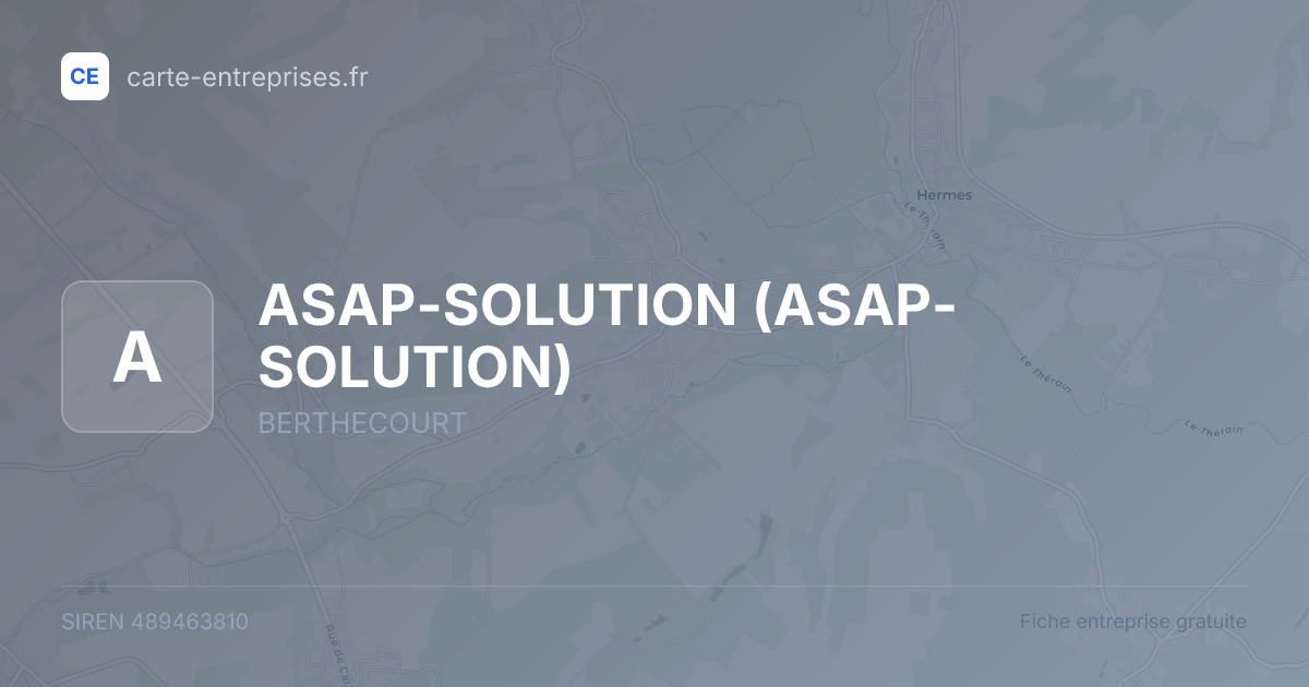 ASAP-SOLUTION — 489463810 — fiche entreprise