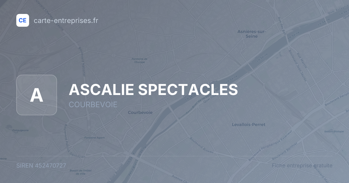 ASCALIE SPECTACLES — 452470727 — fiche entreprise