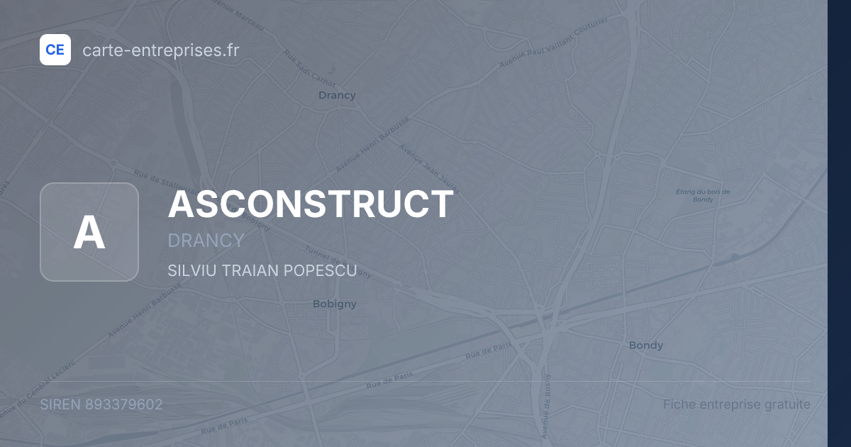 ASCONSTRUCT — 893379602 — fiche entreprise