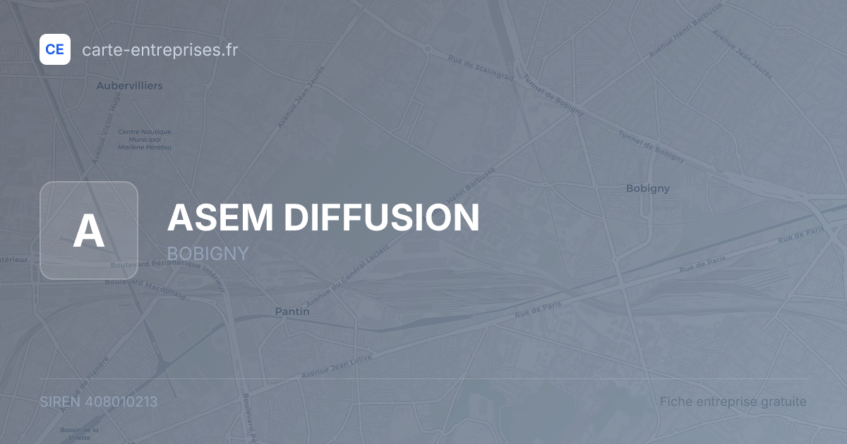 ASEM DIFFUSION — 408010213 — fiche entreprise