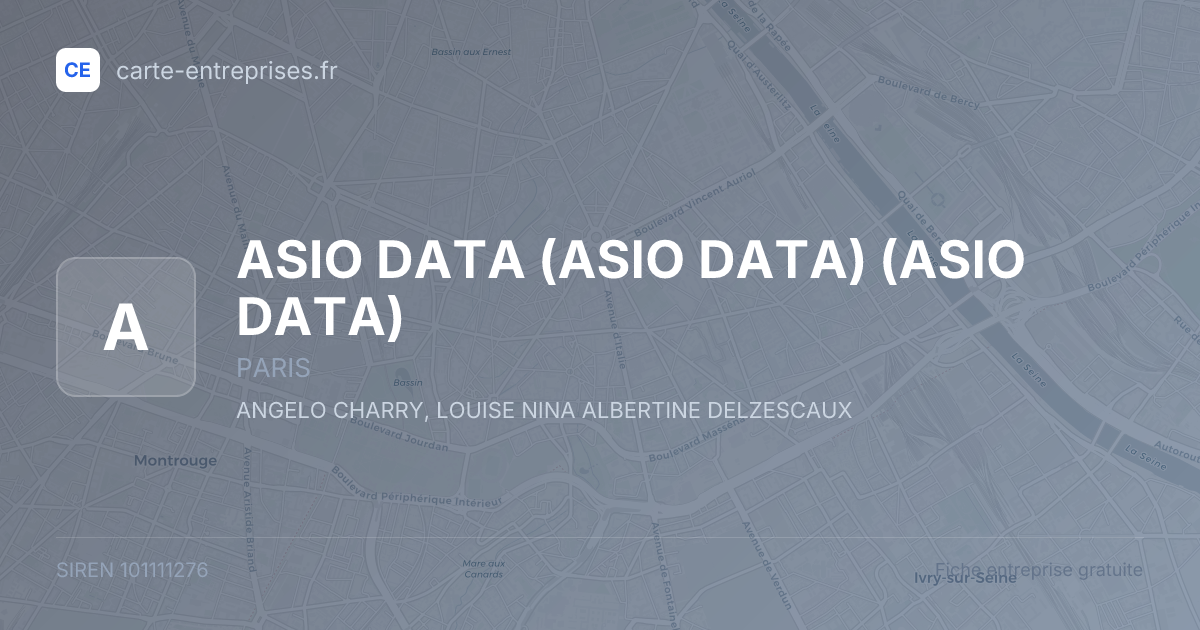 ASIO DATA (ASIO DATA) (ASIO DATA) — 101111276 — fiche entreprise