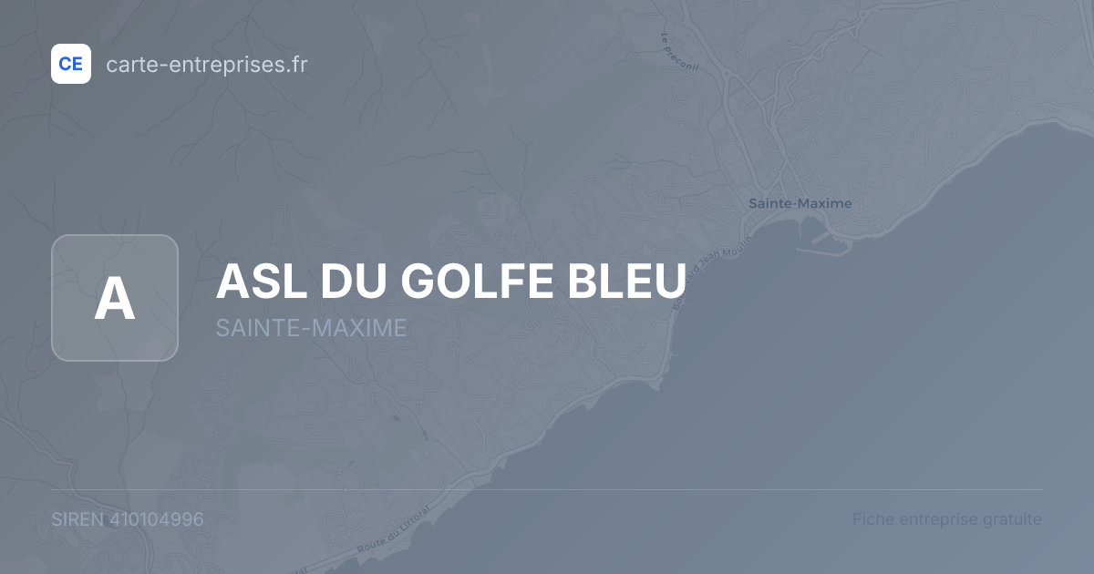 ASL DU GOLFE BLEU — 410104996 — fiche entreprise