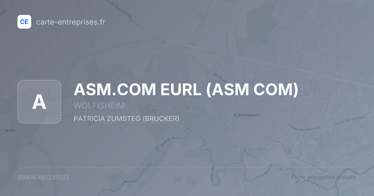 ASM.COM EURL (ASM COM) — 481231322 — fiche entreprise