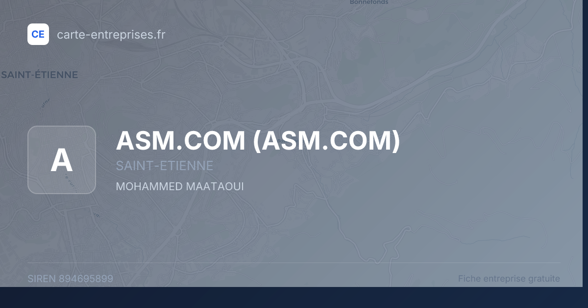 ASM.COM — 894695899 — fiche entreprise