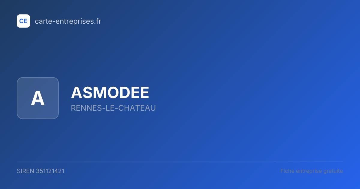 ASMODEE — 351121421 — fiche entreprise