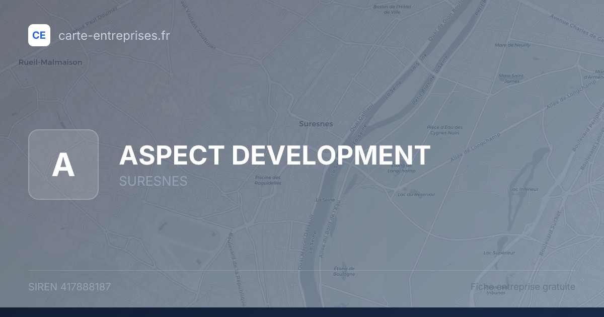 ASPECT DEVELOPMENT — 417888187 — fiche entreprise