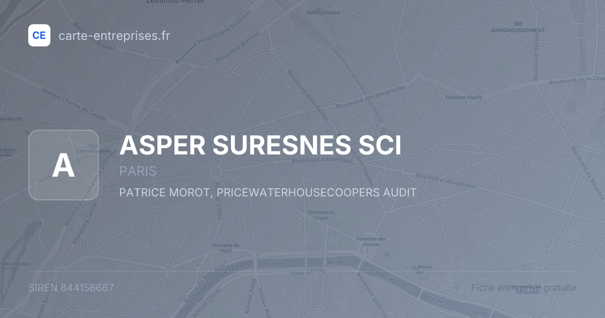 ASPER SURESNES SCI — 844158667 — fiche entreprise