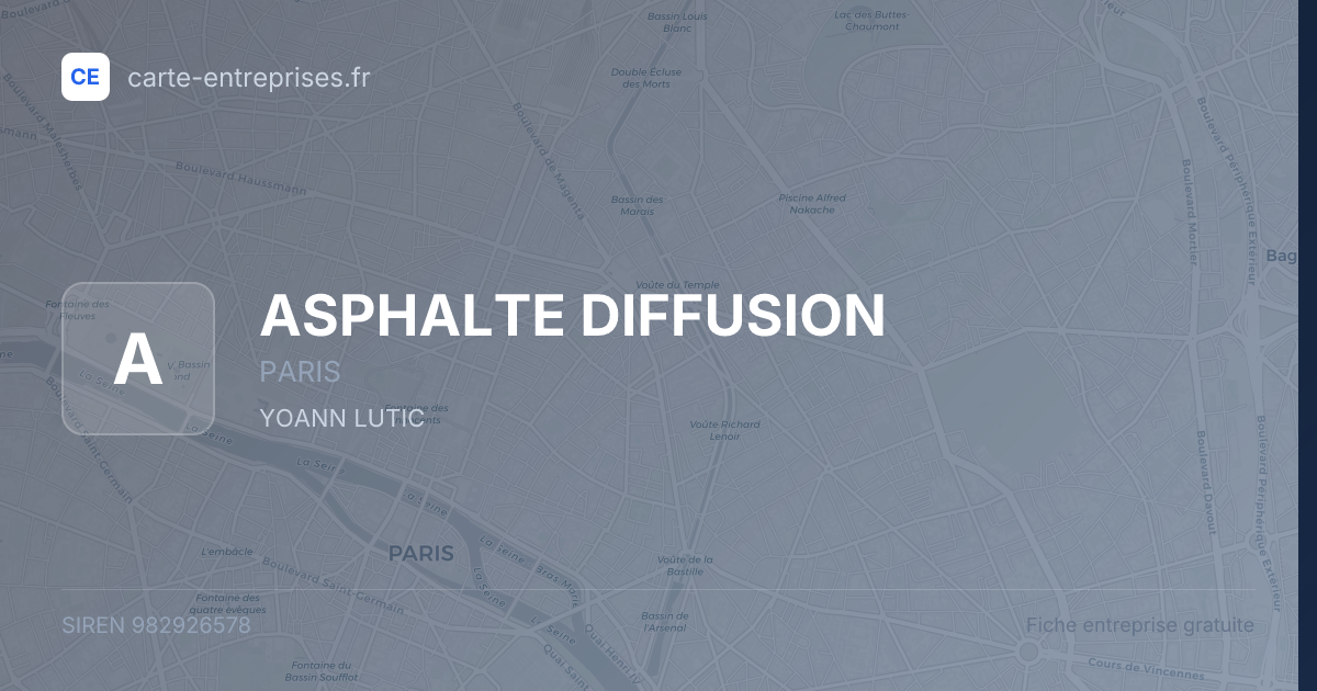 ASPHALTE DIFFUSION — 982926578 — fiche entreprise