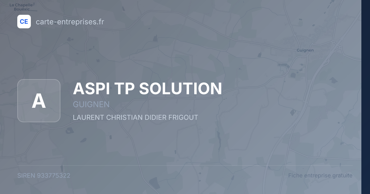 ASPI TP SOLUTION — 933775322 — fiche entreprise