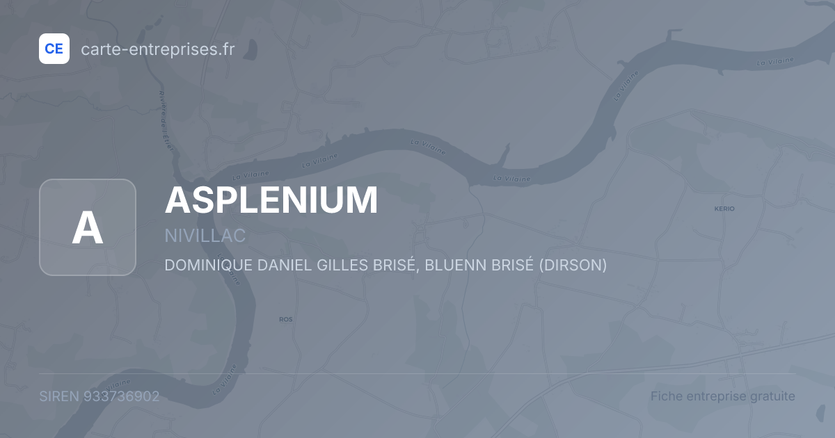 ASPLENIUM — 933736902 — fiche entreprise
