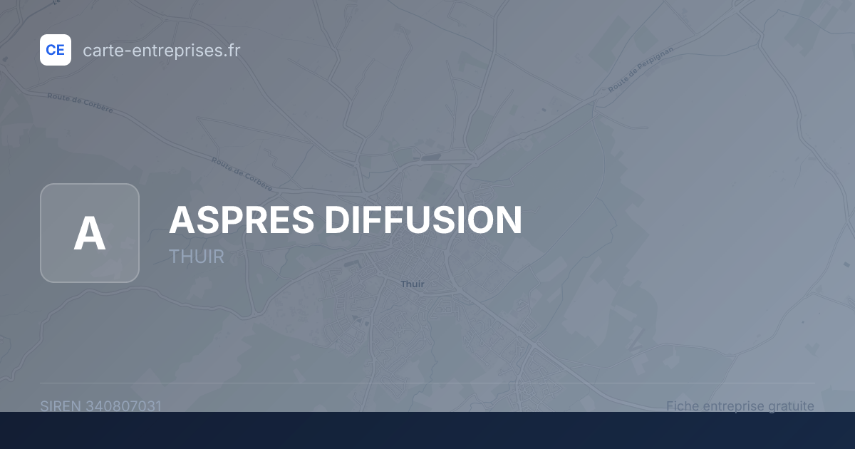 ASPRES DIFFUSION — 340807031 — fiche entreprise