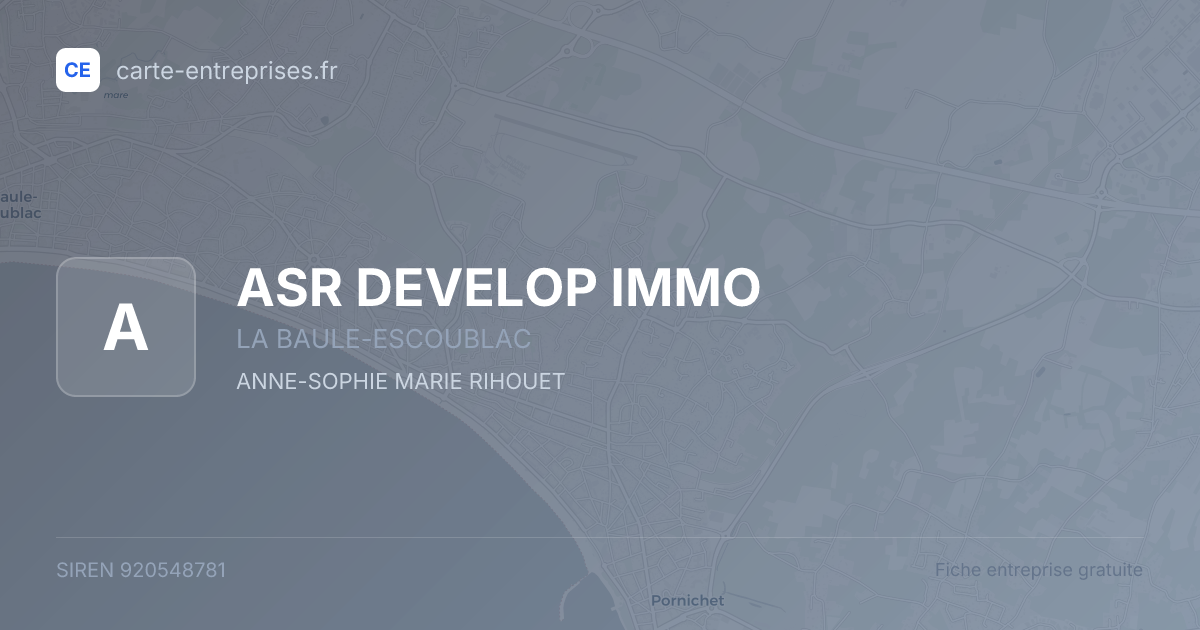 ASR DEVELOP IMMO — 920548781 — fiche entreprise
