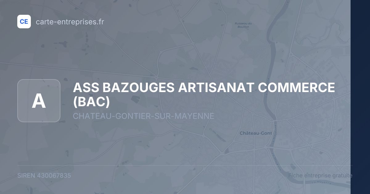 ASS BAZOUGES ARTISANAT COMMERCE (BAC) — 430067835 — fiche entreprise
