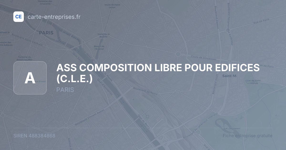 ASS COMPOSITION LIBRE POUR EDIFICES (C.L.E.) — 488384868 — fiche entreprise