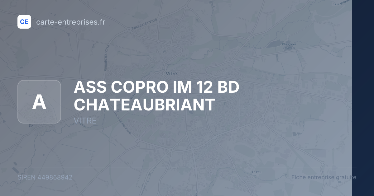 ASS COPRO IM 12 BD CHATEAUBRIANT — 449868942 — fiche entreprise