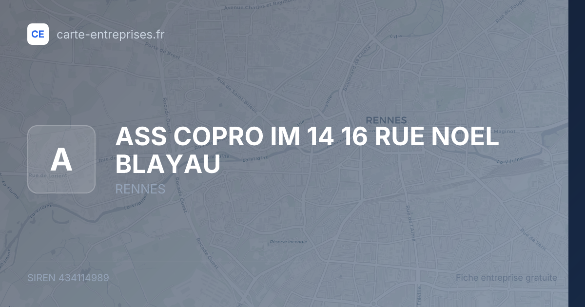 ASS COPRO IM 14 16 RUE NOEL BLAYAU — 434114989 — fiche entreprise