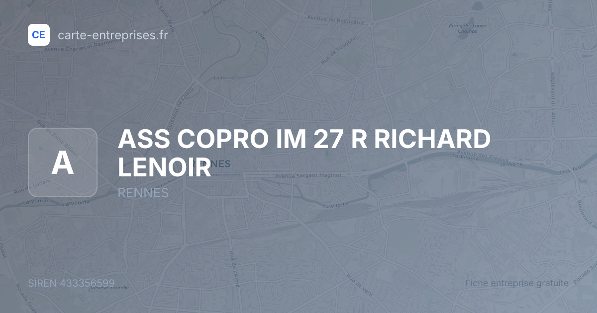 ASS COPRO IM 27 R RICHARD LENOIR — 433356599 — fiche entreprise