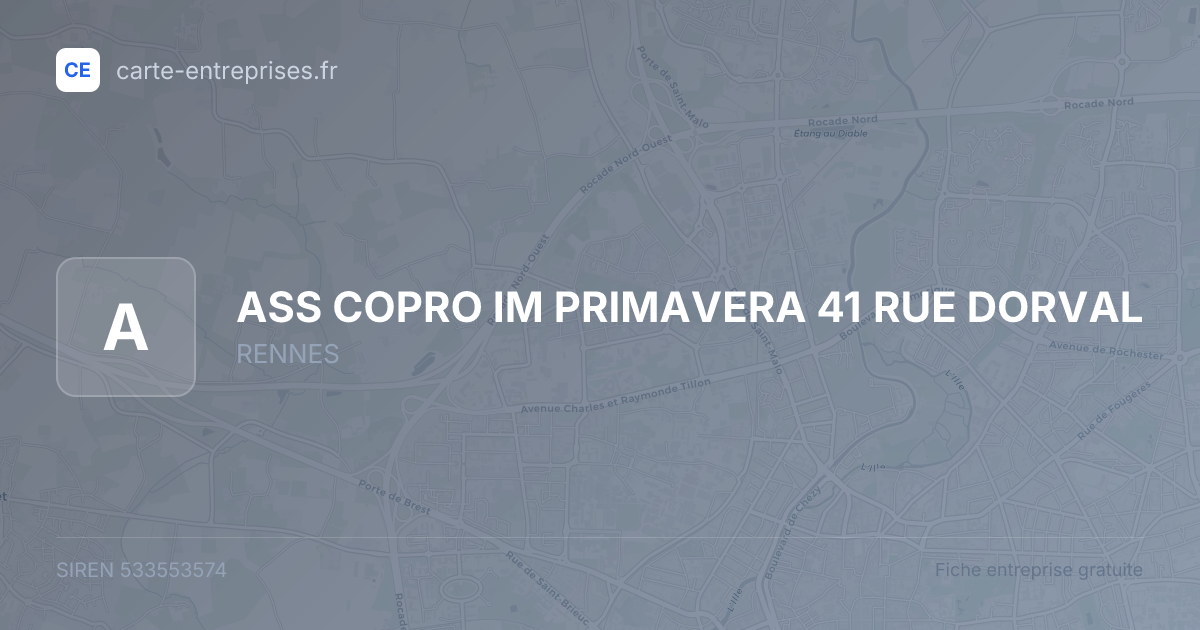 ASS COPRO IM PRIMAVERA 41 RUE DORVAL — 533553574 — fiche entreprise