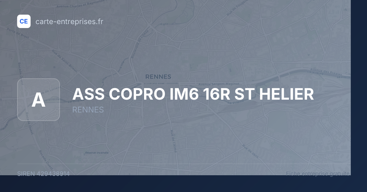 ASS COPRO IM6 16R ST HELIER — 429438914 — fiche entreprise