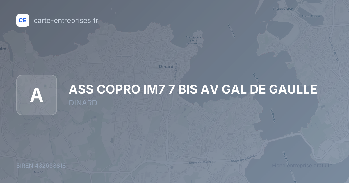 ASS COPRO IM7 7 BIS AV GAL DE GAULLE — 432953818 — fiche entreprise