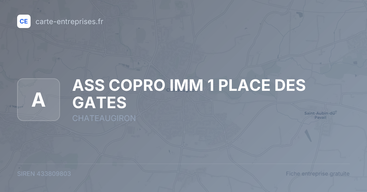 ASS COPRO IMM 1 PLACE DES GATES — 433809803 — fiche entreprise