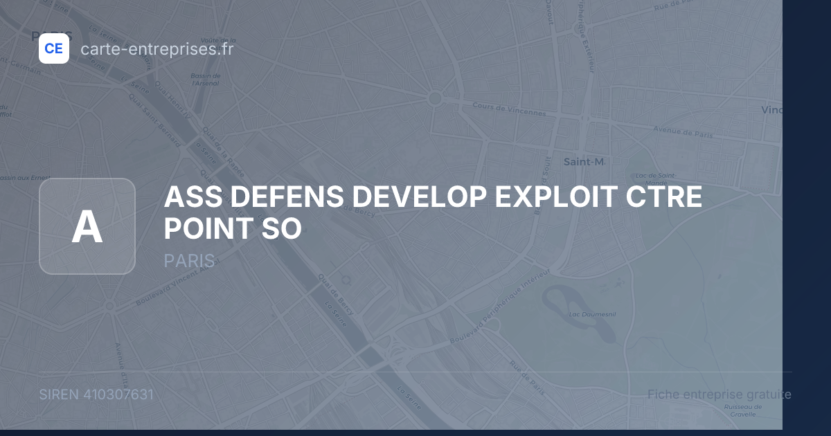 ASS DEFENS DEVELOP EXPLOIT CTRE POINT SO — 410307631 — fiche entreprise