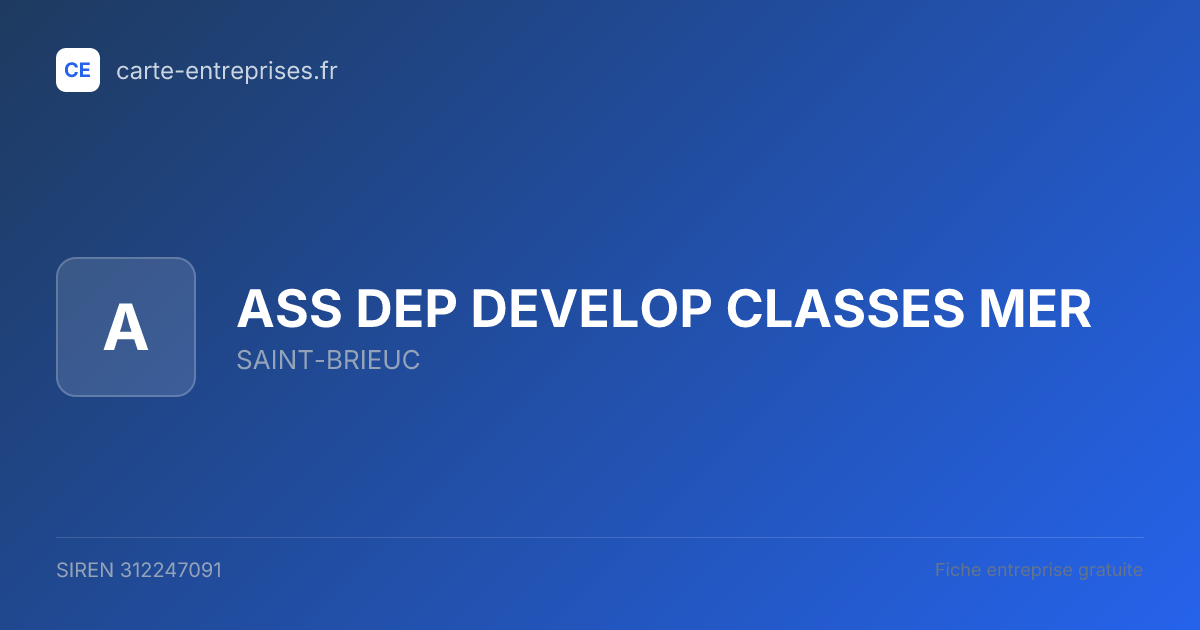 ASS DEP DEVELOP CLASSES MER — 312247091 — fiche entreprise