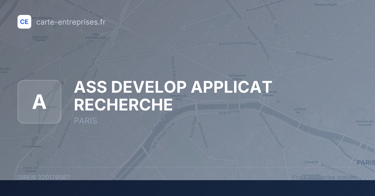 ASS DEVELOP APPLICAT RECHERCHE — 320179567 — fiche entreprise