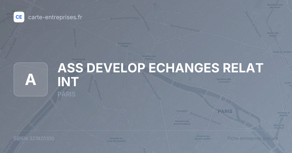 ASS DEVELOP ECHANGES RELAT INT — 321920100 — fiche entreprise