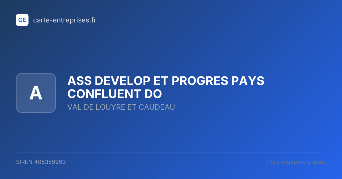 ASS DEVELOP ET PROGRES PAYS CONFLUENT DO — 405359993 — fiche entreprise
