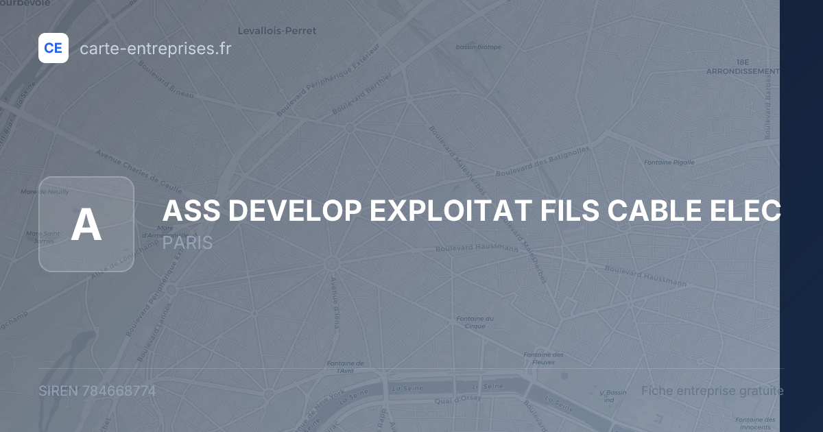 ASS DEVELOP EXPLOITAT FILS CABLE ELEC — 784668774 — fiche entreprise