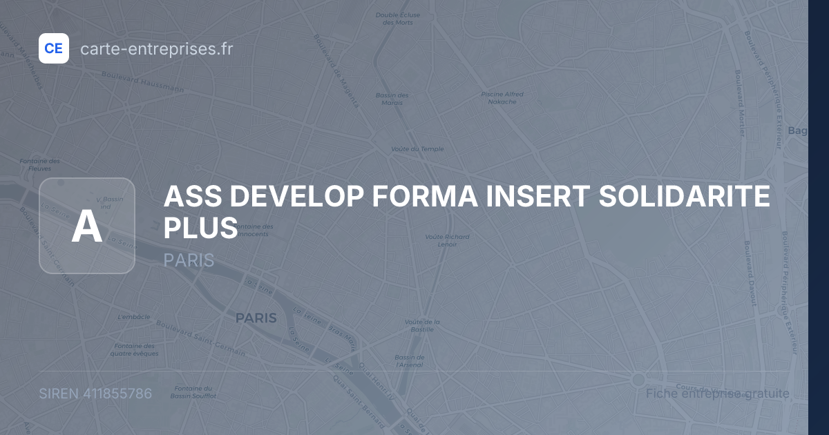ASS DEVELOP FORMA INSERT SOLIDARITE PLUS — 411855786 — fiche entreprise