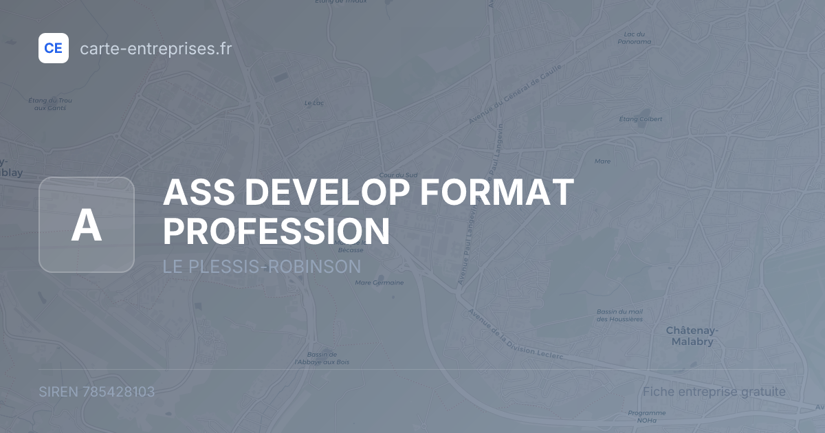 ASS DEVELOP FORMAT PROFESSION — 785428103 — fiche entreprise
