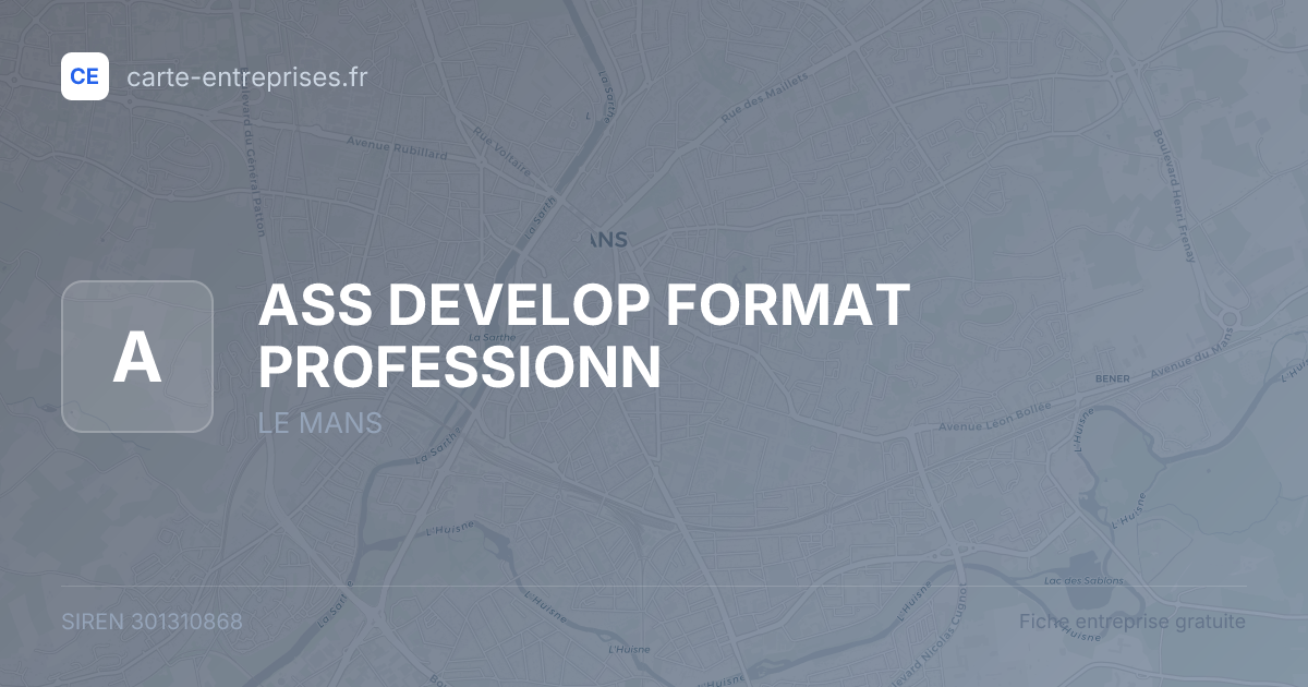 ASS DEVELOP FORMAT PROFESSIONN — 301310868 — fiche entreprise
