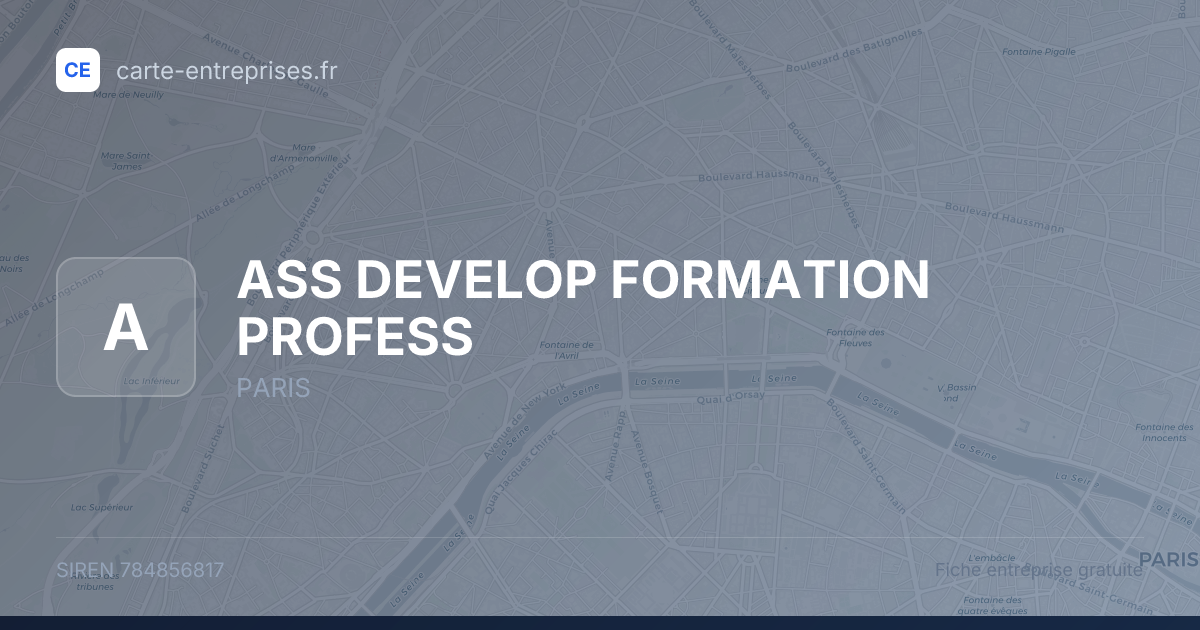 ASS DEVELOP FORMATION PROFESS — 784856817 — fiche entreprise