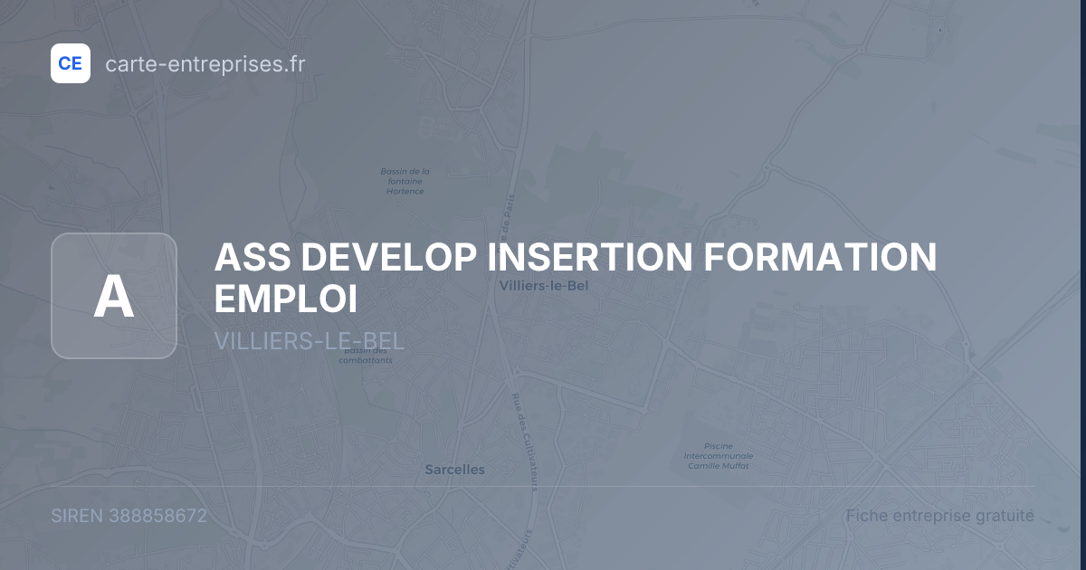 ASS DEVELOP INSERTION FORMATION EMPLOI — 388858672 — fiche entreprise