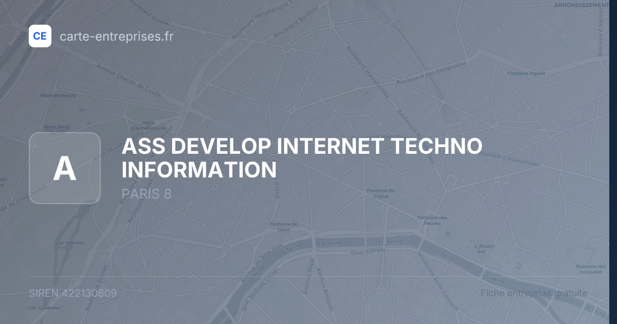 ASS DEVELOP INTERNET TECHNO INFORMATION — 422130609 — fiche entreprise