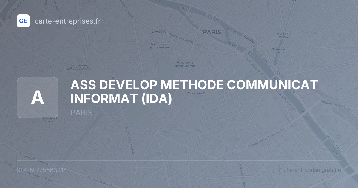 ASS DEVELOP METHODE COMMUNICAT INFORMAT (IDA) — 775663214 — fiche entreprise