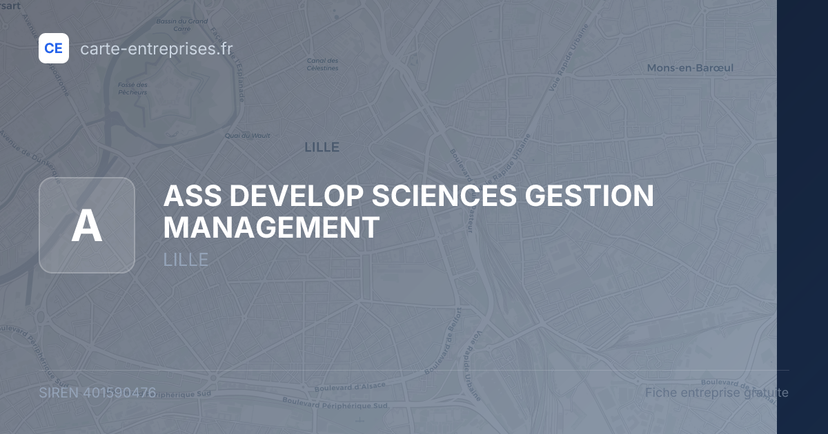 ASS DEVELOP SCIENCES GESTION MANAGEMENT — 401590476 — fiche entreprise