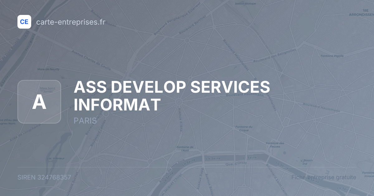 ASS DEVELOP SERVICES INFORMAT — 324768357 — fiche entreprise
