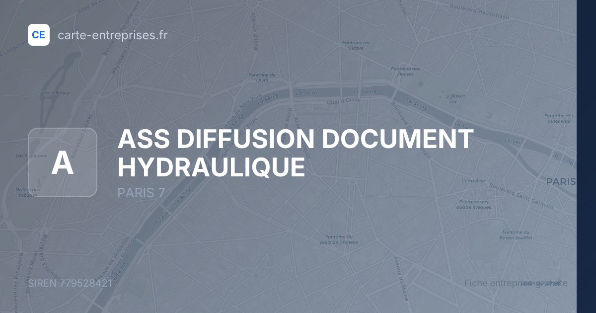 ASS DIFFUSION DOCUMENT HYDRAULIQUE — 779528421 — fiche entreprise